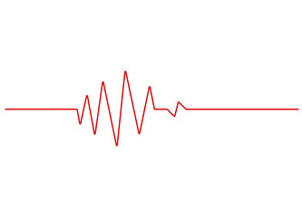 Red heartbeat icon.
On a white background.
Vector design EPS 10