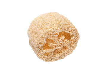loofah sponge on white isolated background side view