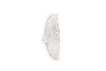 white mineral stalactite, stalagmite on white isolated background