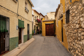 Obraz premium Narrow and picturesque streets in Benimeli (Alicante, Spain). 