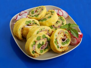vegetarian collar with eggs and vegetables close up