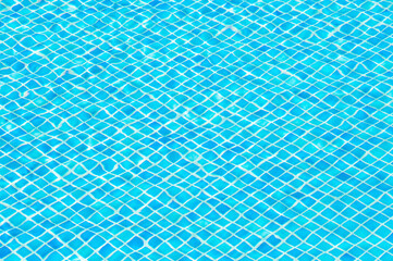 Blue swimming pool background, ripple effect from the water
