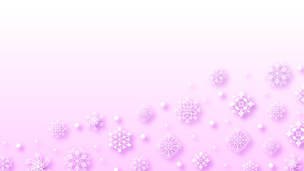 Abstract Background Winter Snowflakes witgh Shadows Vector Design Style Template