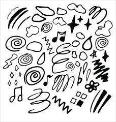 abstract shapes doodles, shapes for design, lines and patterns, monochrome design, monochrome drawings, abstract stars, circles and swirls
