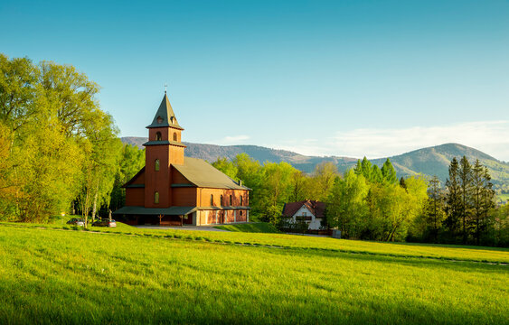 Old wooden church in Ustron, Poland