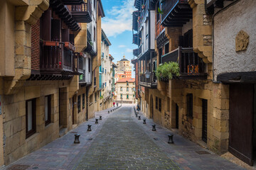Fototapeta na wymiar colorful streets of hondarribia town, Spain