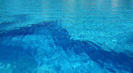 Ripple blue water in swimming pool