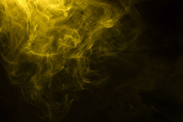 Yellow and pink steam on a black background.