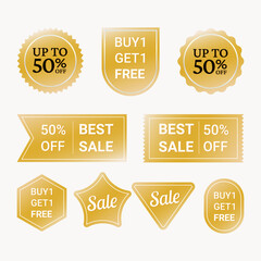 Discount banner and label set of special offer.