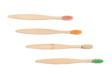 Bamboo toothbrush isolated on a white background.