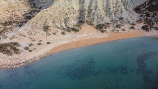 Paradise vacation. Turquoise sea at Gavdos Island and Potamos beach. Idyllic place