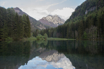 lake in the mountains with reflection