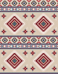 Ethnic geometric seamless pattern. American Indian style. Navajo tribal style.