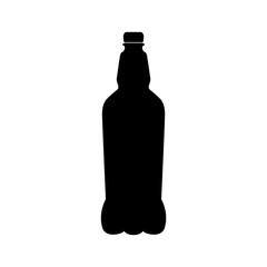 Silhouette of a water bottle, isolated on a white background.