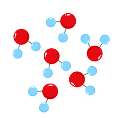 Vector illustration of water or H2O molecules, for logos, symbols, signs, buttons. Water chemistry
