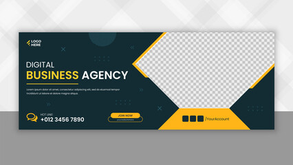 Business Digital marketing facebook cover page template, 100% Editable - obrazy, fototapety, plakaty