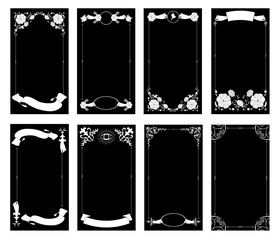 Ornamental retro style frames, banners for text and blank space for tarot cards, invitations, weddings, celebrations. - obrazy, fototapety, plakaty