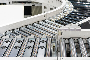 roller conveyor of automatic production line of manufacturing process for transportation material...