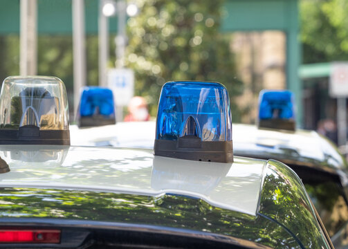 car of the Italian law enforcement agencies while carrying out checks on cars in transit