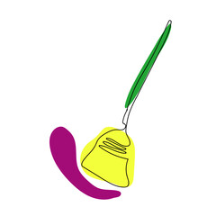 One line art broomstick