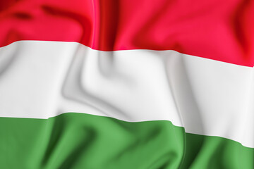 Obraz premium Hungary flag. 3d illustration
