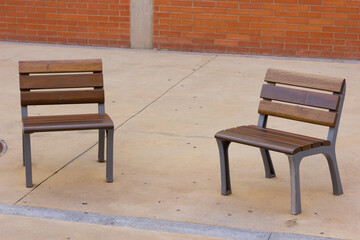 Empty chair in urban environment