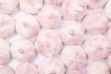 Group of garlic isolated on a white background.