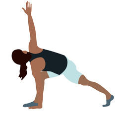 Fototapeta na wymiar Mujer ejercitando. Postura de yoga. fondo transparente