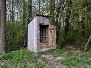 Old rural toilet in nature