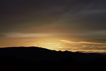 Sunset behind the mountains