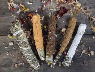 Sahumos, artisan incenses made with herbs and flowers.