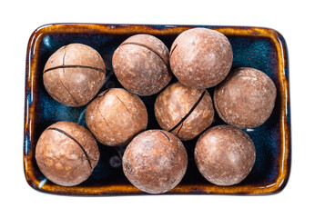 top view of sewn macadamia nuts in bowl cutout