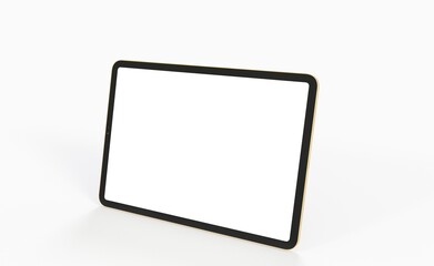 Tablet pc  computer with blank screen 3d