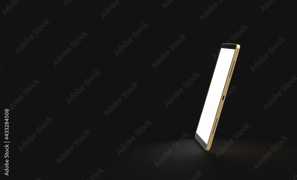 Poster tablet pc computer with blank screen 3d