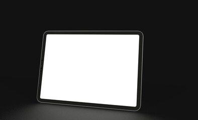 Tablet pc  computer with blank screen 3d