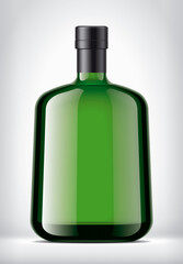 Color Glass Bottle with Foil on background. 