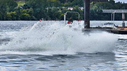 Fototapeta premium motor boat on the water