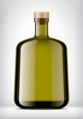 Color Glass Bottle with Cork on background. 