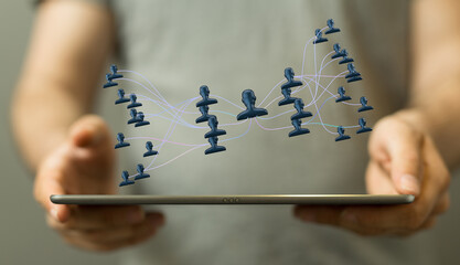 hierarchy connection team group 3d