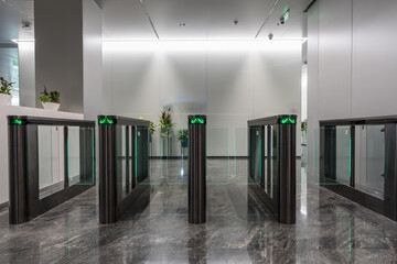 turnstile in office building