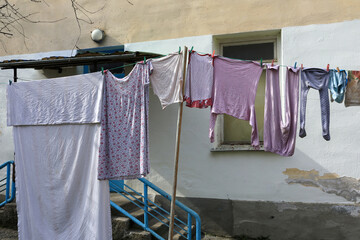 Drying clothes on Gurzuf street