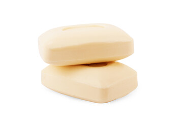 Pieces of soap isolated on white background.