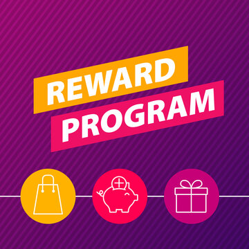 Reward program poster. Clipart image
