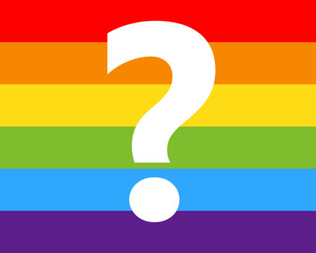 Rainbow question mark image. Clipart image