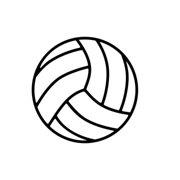 Volleyball ball outline icon. Clipart image isolated on white background