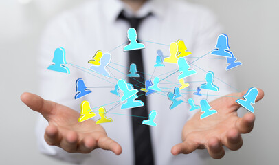 videoconference group of people talking in social network