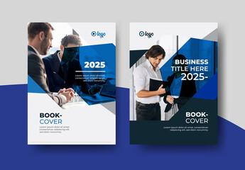 Clean Book Cover Design Layout with Blue Vector Accents