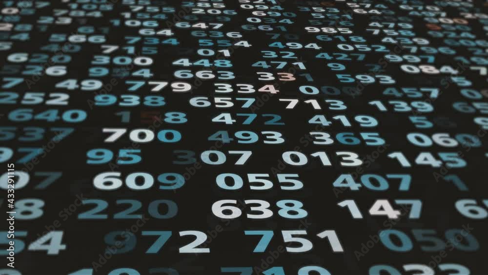 Poster digital background animation with blue generic numbers