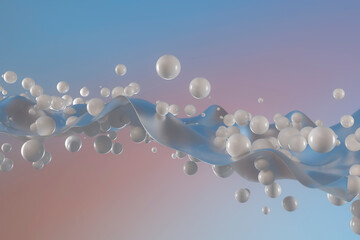 Digitally generated image abstract white bubbles