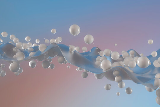 Digitally generated image abstract white bubbles